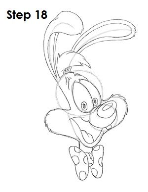 Draw Roger Rabbit Step 18 Jessica And Roger Rabbit, 80s Cartoon Characters, Ambigram Tattoo, Who Framed Roger Rabbit, Rabbit Drawing, Cartoon Drawing Tutorial, Rabbit Tattoos, Roger Rabbit, Disney Concept Art