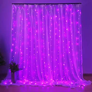 Halloween Curtains, Purple Curtains, Led Curtain Lights, Glow Birthday, Led Curtain, Curtain String Lights, Battery String Lights, Prom Theme, Bulb String Lights