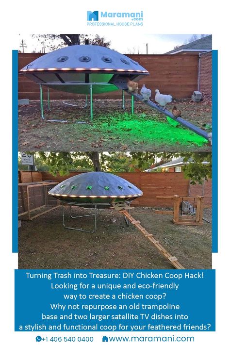 🐔🛰️ Turning Trash into Treasure: DIY Chicken Coop Hack! 🛰️🐔 Looking for a unique and eco-friendly way to create a chicken coop? 🐓 Why not repurpose an old trampoline base and two larger satellite TV dishes into a stylish and functional coop for your feathered friends? 🌿♻️ From@Rethink & reuse & recycle[Fb] Old Trampoline, Trash Into Treasure, Diy Chicken, Diy Chicken Coop, Satellite Tv, Reuse Recycle, A Chicken, Chicken Coop, Handmade Home Decor