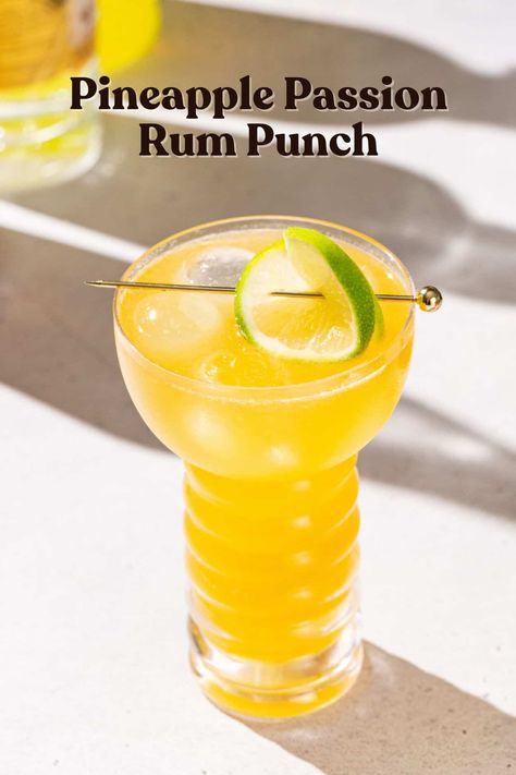 Pineapple Passion Cocktail, Easy Tropical Cocktails, Tropical Punch Recipe, Fruity Rum Drinks, Rum Punch Recipe, Recipes With Fruit Cocktail, Rum Punch Recipes, Passion Fruit Syrup, Perfect Summer Drink