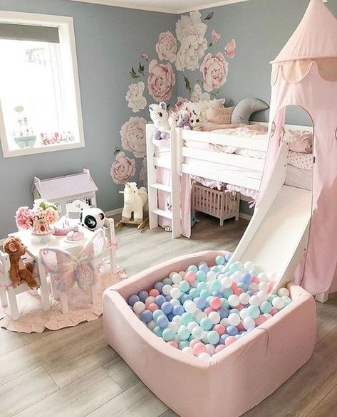 Loft Bedroom Decor, Bed For Girls Room, Kura Bed, Kids Interior Design, Toddler Girl Room, Girl Nursery Room, Princess Room, Girl Bedroom Designs, Toddler Bedrooms