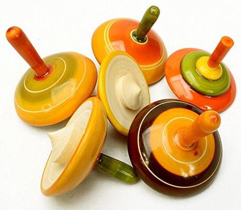 India Crafts, Spinning Tops, Operation Christmas, Spinner Toy, Vintage India, Handmade Paint, Kids Wooden Toys, Spinning Top, Wood Toys