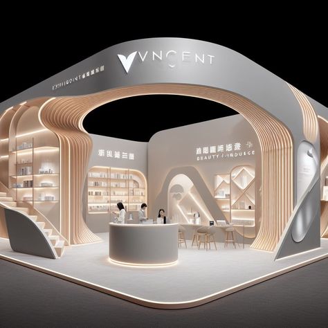 AI exhibition stand design renderings on Behance Creative Booth Design Exhibition Stands, Booth Design Exhibition Stands, Creative Booth Design, Booth Design Exhibition, Creative Booths, Summer Fest, Design Exhibition, Exhibition Stands, Beauty Clinic