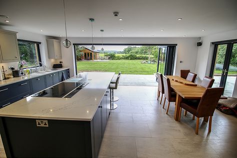 Modern Open Kitchen Design, Open Kitchen Design Ideas, Modern Open Kitchen, Open Kitchen Design, Kitchen Diner Extension, Large Open Plan Kitchens, Open Plan Kitchen Dining Living, Open Plan Kitchen Diner, Open Kitchen And Living Room