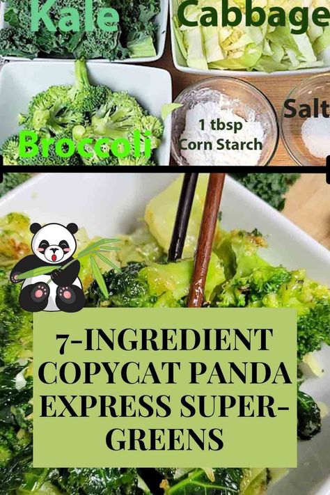 7 Ingredient Copycat Panda 🐼 Express Super Greens 🥬 - Healthy Thai Recipes Panda Super Greens Recipe, Panda Express Greens Recipe, Panda Express Super Greens Copycat, Panda Express Veggie Recipe, Panda Express Vegetables, Panda Express Super Greens Recipe, Hungryroot Copycat Recipes, Panda Express Noodles Copycat Recipes, Healthy Panda Express