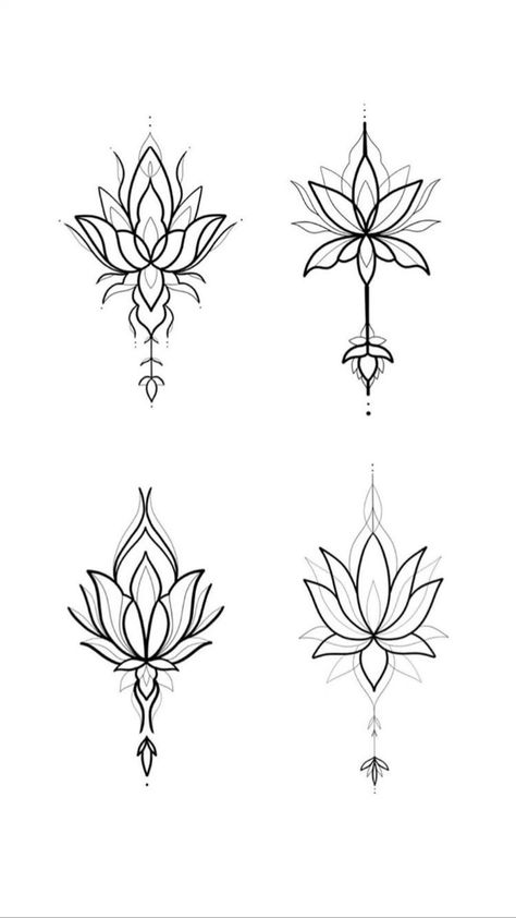 Small Lotus Flower Tattoo, Lotus Tattoos, Lotus Flower Tattoo Design, Lotus Tattoo Design, Flower Tattoo Drawings, Tattoo Zeichnungen, Tattoo Stencil Outline, Floral Tattoo Design, Mandala Tattoo Design