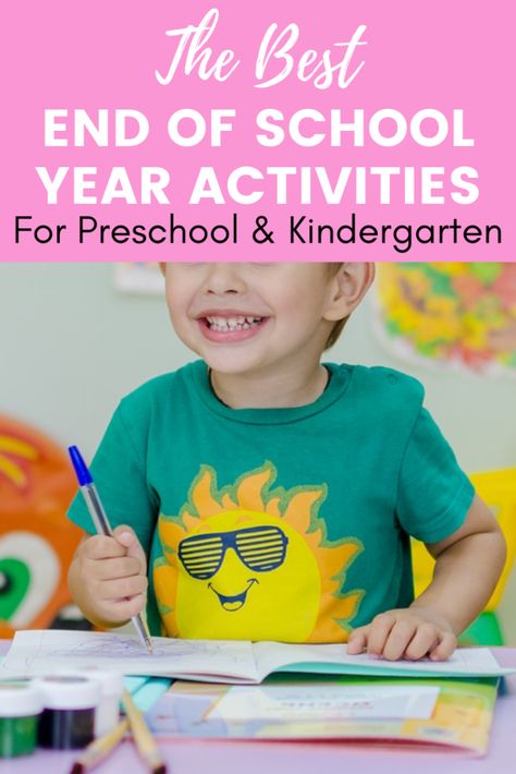 End of School Year Activities for Preschool & Kindergarten - Live Well Play Together End Of School Activities, Home School Preschool, In Disbelief, End Of Year Activities, Activities For Preschool, Graduation Invitations Template, Color Pages, Preschool Graduation, Writing Assignments