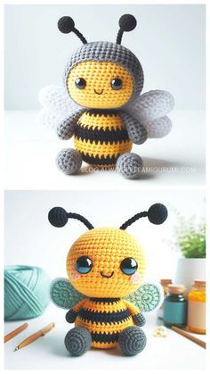 Amigurumi Bee Crochet Free Pattern Bee Witch, Things To Make With Yarn, Free Crochet Amigurumi Patterns, Crochet Star Patterns, Amigurumi Bee, Bee Crochet, Crochet Amigurumi Patterns, Free Crochet Amigurumi, Crochet Frog