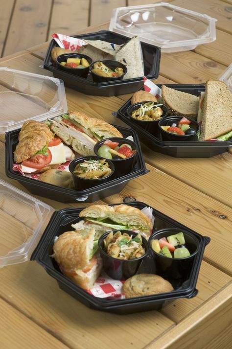 Gourmet Boxed Lunches Boxed Lunch Catering, Boxed Lunches, Gourmet Box, Lunch Catering, Sandwich Bar, Picnic Food, Food Packaging Design, Picnic Foods, Food To Go