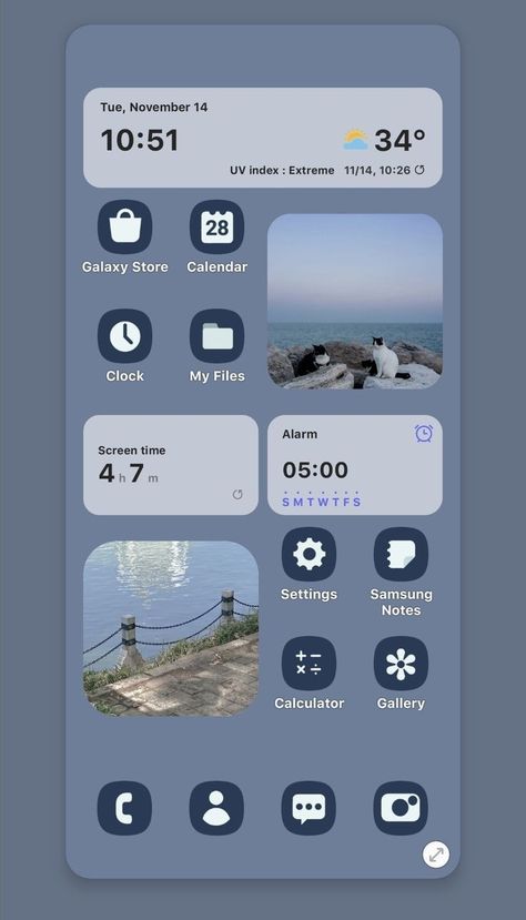 Wallpaper Aesthetic For Samsung, Phone Homescreen Layout Android, Home Screen Inspo Android, Samsung Galaxy Aesthetic Homescreen, How To Make Your Samsung Aesthetic, How To Make Samsung Phone Aesthetic, Galaxy A54 Wallpaper, Samsung Galaxy Home Screen Layout, Phone Screen Ideas Android