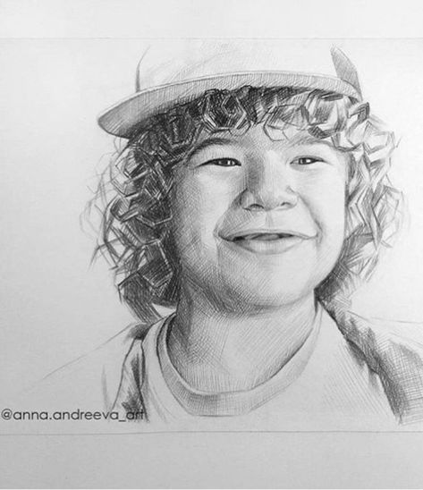 Pencil drawing fan art of Dustin by Anna Andreeva. #fanartdrawing #fan #art #drawing #funny Realistic Trash Polka, Stranger Things Dustin, Stranger Things Mike, 얼굴 드로잉, Stranger Things Steve, Stranger Things Art, Stranger Things Tv, Stranger Things Characters, Cast Stranger Things