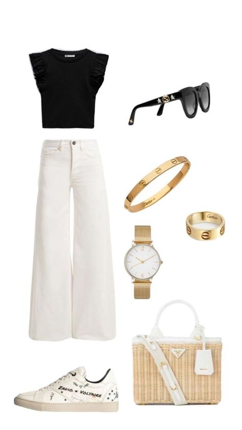 Cartier Outfits Women, H&m Work Outfit, Dress For Success Outfits, Business Casual Outfits For Women Spring 2024, Internship Outfit College Summer, White Preppy Outfit, Outfit Ideas White Background, Summer Outfit Collage, Los Angeles Outfits