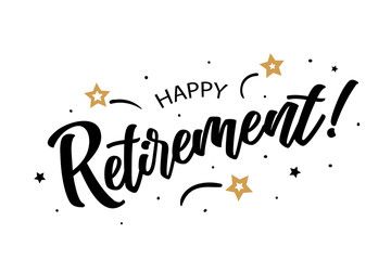 Happy Retirement lettering card, banner. Beautiful greeting scratched calligraphy white text word stars. Hand drawn invitation, print design. Handwritten modern brush blue background isolated vector. Stock Vector | Adobe Stock Happy Retirement Banner, Hand Drawn Invitation, Celebrate Good Times, Card Poster, Happy Retirement, Beautiful Greeting Cards, Golden Star, Hand Drawn Design, Brush Lettering