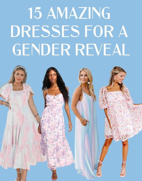 Gender Reveal Casual Outfit, Blue And Pink Dress For Gender Reveal, Outfits For Gender Reveal Party, Mom Gender Reveal Outfit, Gender Reveal Ideas Outfit, Gender Reveal Dress Ideas For Mom, Plus Size Gender Reveal Outfit, Gender Reavel Party Outfit Mom, Outfits For Gender Reveal