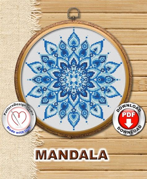 Mandala Flower Cross Stitch Embroidery PDF Pattern Download Modern Embroidery Digital Cross Stitch Chart Colorful Mandala Cross Stitch #P292 ♦PATTERN SPECIFICATION♦ Palette: DMC. Colors: 5. - 16 count Aida fabric -> Size: 8.69 x 8.69 inches or 22.07 x 22.07 cm The above design specifications are Mandala Cross Stitch, Mandala Cross, Colorful Mandala, Aida Fabric, Cross Stitch Love, Mandala Flower, Simple Cross Stitch, Sewing Embroidery Designs, Modern Embroidery