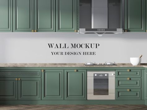 Interior Design Mockup, Kitchen Mockup, Living Room Mockup, Packaging Mockup Free Psd, House Wallpaper, Design House, Kitchen Wall, Exhibition Design, Kitchen Furniture