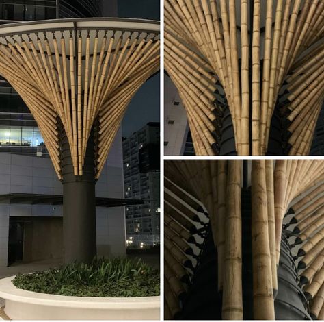 Bamboo Facade, Bamboo Column, Bamboo Roof, Bamboo Building, African House, Interior Columns, Pavilion Architecture, Bamboo Structure, Bamboo Architecture