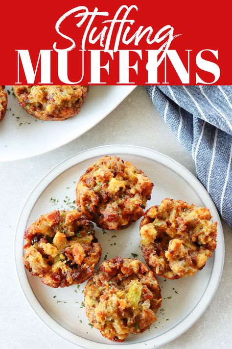 These Stuffing Muffins are made with leftover Thanksgiving stuffing, eggs, and butter. Just 3 ingredients are needed to make these crispy on top and moist inside muffins! Thanksgiving Stuffing Muffins, Phyllo Appetizers, Leftover Stuffing Recipes, Leftover Ham Casserole, Turkey Muffins, Stuffing Muffins, Leftover Turkey Soup, Leftover Thanksgiving, Thanksgiving Leftover Recipes