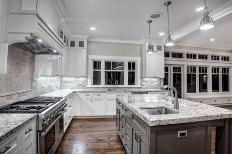 Luna pearl granite countertops – give your kitchen a natural appeal White Ice Granite Countertops, Luna Pearl Granite, White Ice Granite, White Granite Kitchen, Backsplash For White Cabinets, White Granite Countertops, Kitchen Backsplash Designs, New Kitchen Cabinets, Granite Countertops Kitchen