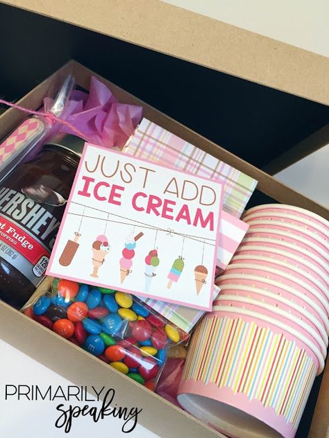 Parent Volunteers Gifts, Secret Pal Gifts, Ice Cream Gift, Secret Sister Gifts, Volunteer Gifts, Secret Sisters, Teachers Diy, Diy Teacher Gifts, Appreciation Gifts