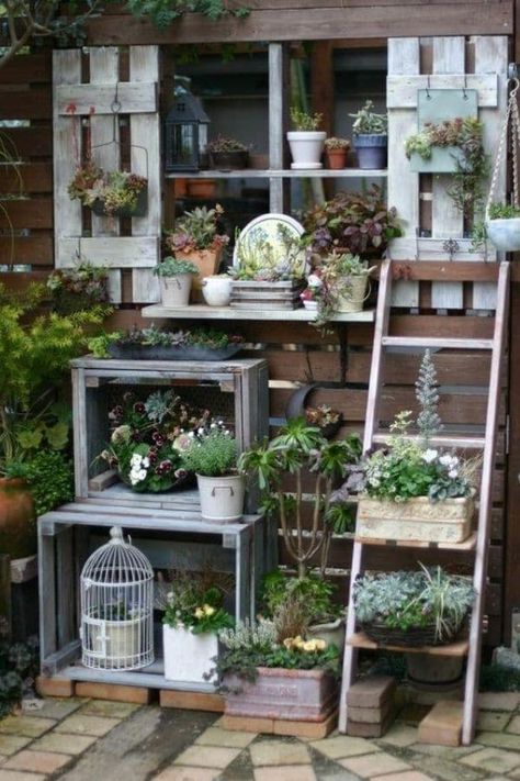 You will fall in love with each of these incredible vintage garden decor ideas! So many fun ways to use great antique finds in your garden! Turn your garden into a beautiful oasis using these amazing vintage and rustic garden decorations. #Garden #Gardening #GardenDecor #GardenIdeas #Vintage #VintageGarden #Landscape Garden Diy Decoration Ideas, Old Wooden Crates, Junk Yard, Garden Shelves, Antique Finds, Garden Decor Ideas, Vintage Garden Decor, Funky Junk, Rustic Garden Decor