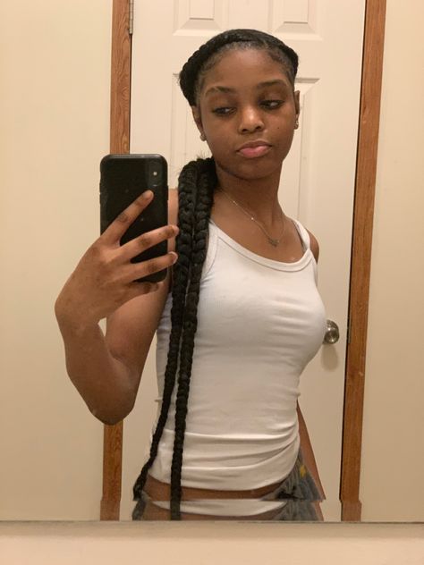 Side Part 2 Feed In Braids, Side Part Two Feed In Braids, Two Braids Hairstyle Black Women Side Part, Two Feed In Braids Side Part, Side Part French Braids Black Hair, Feed In Braids Side Part, 2 Feed In Braids Side Part, Side Part Feed In Braids, Side Part Two Braids