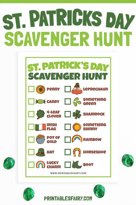 Free Printable St. Patrick’s Day Scavenger Hunt For Kids. Perefct for your St. Patrick's Day parties or classroom. Shamrock Scavenger Hunt, Leprechaun Scavenger Hunt For School, At Patrick’s Activities, Saint Patrick’s Day Scavenger Hunt, St Pattys Day Scavenger Hunt, St Patricks Day Scavenger Hunt For Kids, St Patrick’s Day Scavenger Hunt Free, St Patrick’s Day School Activities, St Patrick’s Day Scavenger Hunt