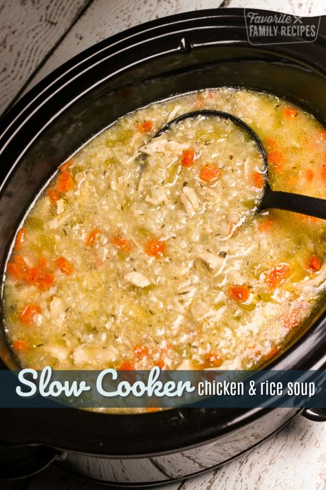 Easy Chicken Soup Recipe, Slow Cooker Chicken And Rice, Slow Cooker Chicken Rice, Chicken Soup Recipes Easy, Easy Chicken Soup, Chicken Rice Soup, Chicken Soup Recipe, Sunday Dinners, Crockpot Soup Recipes