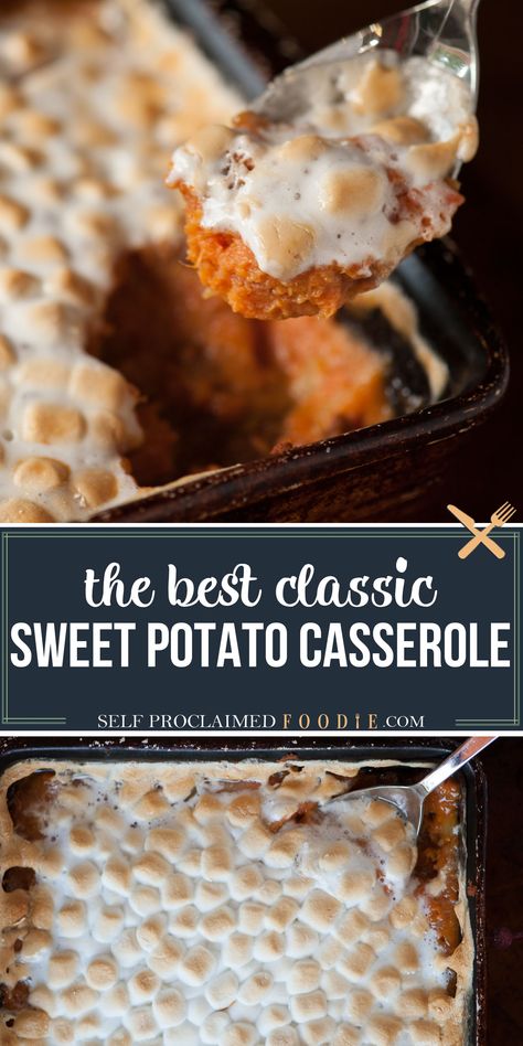 Canned Sweet Potatoes, Canned Sweet Potato Casserole, Canned Sweet Potato Recipes, The Best Sweet Potato Casserole, Thanksgiving Recipes Side Dishes Easy, Sweet Potato Casserole With Marshmallows, Marshmallow Topping, Sweet Potatoes With Marshmallows, Best Sweet Potato Casserole