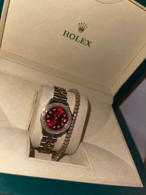 Red Rolex Watches Women, The Life I Want, Bracelets Luxury, Life I Want, Rolex Watches Women, Rolex Women, Shopping Haul, Fancy Watches, Timeless Watches