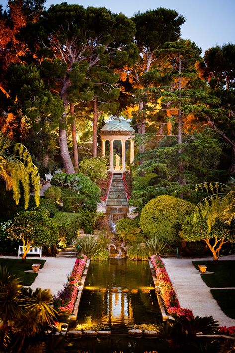 Destination Wedding France, Nice France Wedding, Small Peninsula, Villa Ephrussi De Rothschild, South Of France Wedding, Villa Ephrussi, France Landscape, Parterre Garden, Spanish Garden