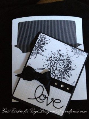 Black And White Cards, Stampin Up Karten, White Cards, Wedding Cards Handmade, White Love, Black And White Love, Black And White Wedding, Elegant Cards, Wedding Anniversary Cards