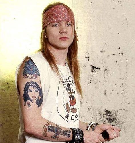 Axl Rose Tattoo, Axel Rose, Heavy Rock, Axl Rose, Hair Flip, Welcome To The Jungle, Heavy Metal Bands, Now And Forever, Rose Tattoos