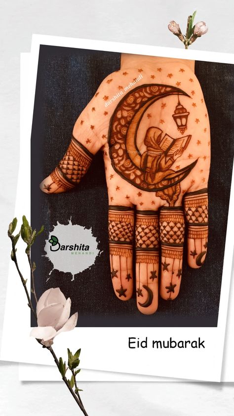 Mehandi For Birthday, Ramdan Special Mehandi, Ramdan Special Mehndi Designs, Chand Tara Mehndi Design, Simple Figure Mehndi Designs, Birthday Mehndi Designs, Ramzan Mehndi Design, Eid Mubarak Mehndi, Ramadan Mehndi Designs