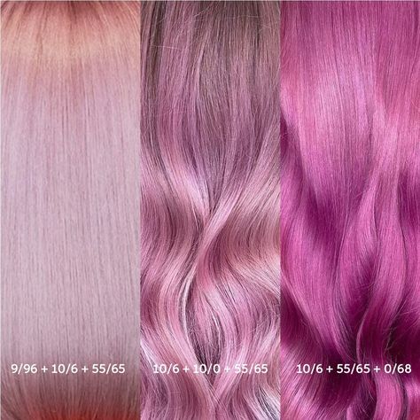 Wella Professionals on Instagram: “Mirror mirror on the wall… which one’s the pretties pink of them all? 💖 Saying we’re completely ✨ OBSESSED ✨ falls short of expressing how…” Pink Hair Wella Formula, Pink Wella Formula, Wella Color Formulas Pink, Pink Hair Formula, Wella Formulas, Pink Purple Hair, Hair Color Guide, Wella Hair Color, Color Formulas