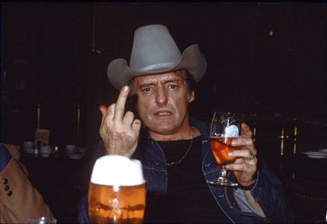 Dennis Hopper Easy Rider, Peter Coyote, Giving The Finger, Grunge Typography, Flipping The Bird, Neon Leggings, Midnight Rider, Dennis Hopper, Cowboy Aesthetic