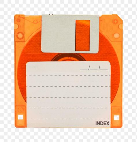 Orange floppy disk design element | free image by rawpixel.com / Teddy Rawpixel Floppy Disk Aesthetic, Cassette Punk, 2000s Technology, Orange Elements, Old Computer, Orange Icons:), Retro Computer, Graphic Design Assets, Fancy Art