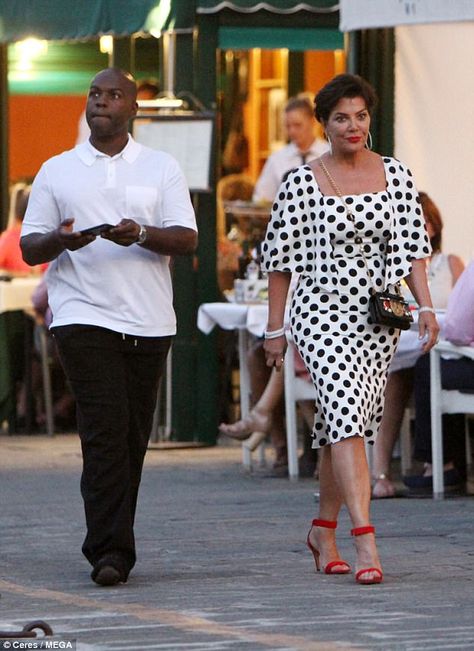 Taking a break: Kris Jenner was brushing off the drama to holiday with her boyfriend Corey... Kris Jenner Style, Corey Gamble, Hotel Du Cap, Wine With Friends, Olivia Pope Style, Portofino Italy, Casual Chic Spring, Short Dress Styles, Beautiful Maxi Dresses