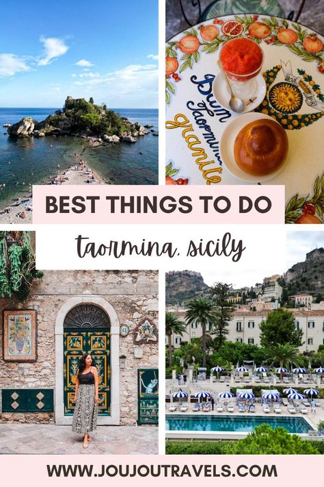 15 Unmissable Things to Do in Taormina, Sicily - jou jou travels Taormina Italy, Taormina Sicily, Sicily Italy, Travel Planning, Southern Charm, Sicily, Trip Planning, Cityscape, Blog Post