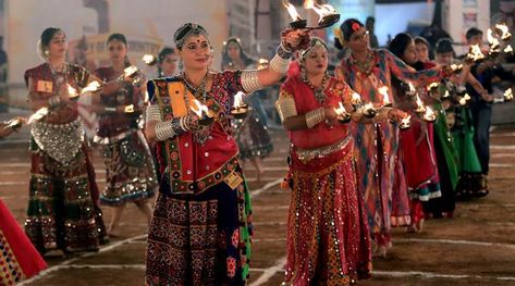 Navratri 2019 Start and End Date: When is Navratri Starting in 2019? https://indianexpress.com/article/lifestyle/life-style/navratri-2019-start-end-date-when-is-navratri-starting-in-2019-5991537/ Navaratri Festival, Navratri Celebration, Western Region, States Of India, India First, Durga Puja, Durga Goddess, People Dress, Indian Style