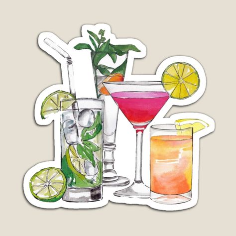 Drink Cartoon, 18th Birthday Party Themes, Margarita Drink, Cocktail Juice, Drink Stickers, Alcohol Aesthetic, Alcohol Drinks, Phone Stickers, Dibujos Cute