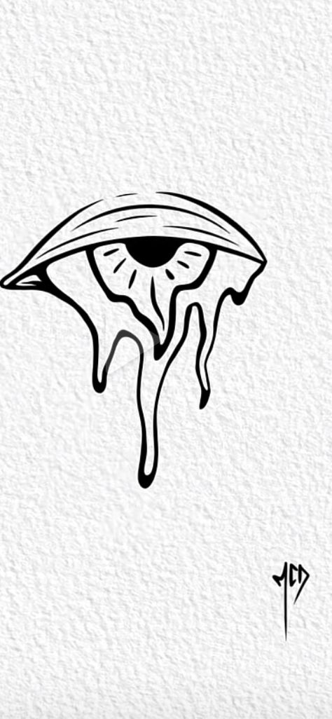 Small Eye Tattoo Men, Eye With Tear Tattoo, Eye Palm Tattoo, Weird Eye Drawings, Trippy Eye Drawing, Dark Tatoos Ideas, Trippy Eyes Drawing, Simple Eye Tattoo, Sleep Tattoo