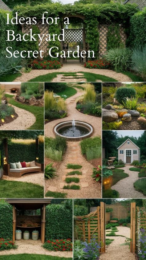 Backyard Sanctuary Ideas Secret Gardens, Secret Garden Landscape, Backyard Secret Garden, Garden Nooks, Unique Landscaping, Gardening Inside, Sustainable Tips, Witchy Garden, Spiritual Garden