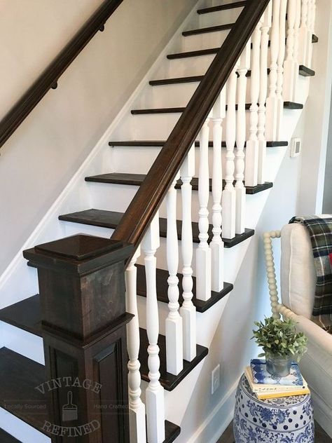 staircase makeover, diy, home improvement, painting, stairs Victorian Staircase, White Staircase, Stair Makeover, Traditional Staircase, Diy Staircase, Stairs Makeover, New Staircase, Staircase Makeover, Wood Staircase