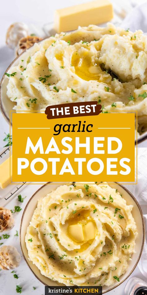 Mashed Potatoes With Skin, Best Garlic Mashed Potatoes, Garlic Mashed Potatoes Easy, Sour Cream Mashed Potatoes, Creamy Garlic Mashed Potatoes, Garlic Mashed Potatoes Recipe, Roasted Garlic Mashed Potatoes, Easy Mashed Potatoes, Homemade Mashed Potatoes