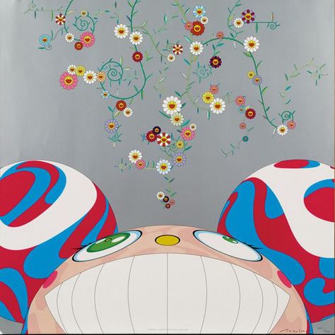 Murakami  Less flat, but I think most super. Super Flat Art, Superflat Art, Takashi Murakami Prints, Murakami Artist, Murakami Art, Takashi Murakami Art, Japanese Art Modern, Flat Art, Japanese Pop Art