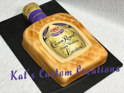 Crown Royal Cake! Whiskey Birthday Cake, Crown Royal Cake, Crown Royal Whiskey, Whiskey Birthday, Royal Cakes, 55th Birthday, Cakes For Men, Whiskey Barrel, Casino Party