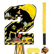 Construction Pinata, Number 2 Pinata, Truck Pinata, Dump Truck Birthday Party, Construction Baby Shower, Pinata Stick, Funny Party Games, Dump Truck Birthday, Construction Theme Party