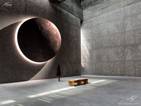 Moon Installation, Moon Deck, Moon Eclipse, Space Artwork, New Media Art, Modern Photography, Contemporary Sculpture, Modern Sculpture, Light Installation