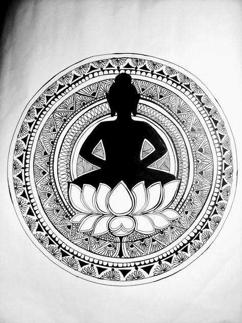 Yoga Painting, International Day Of Yoga, Worli Painting, Buddha Art Drawing, Paintings Easy, Pen Art Work, Simple Rangoli Designs Images, Lippan Art, Mandala Patterns